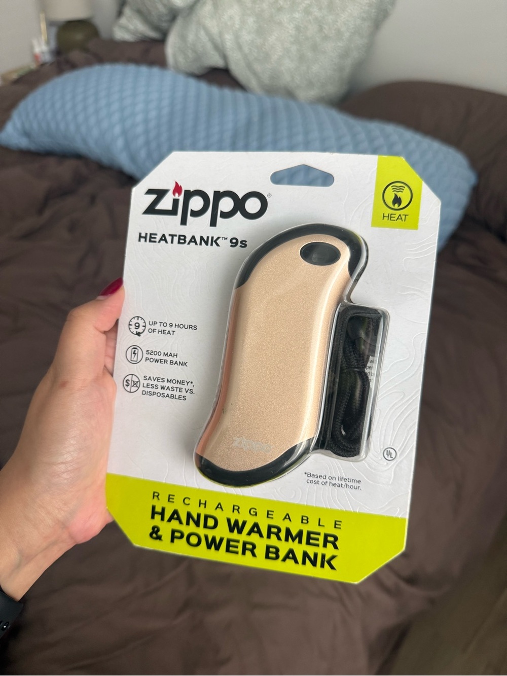 Zippo HeatBank 9s Rechargeable Hand Warmer & Power Bank - Gold